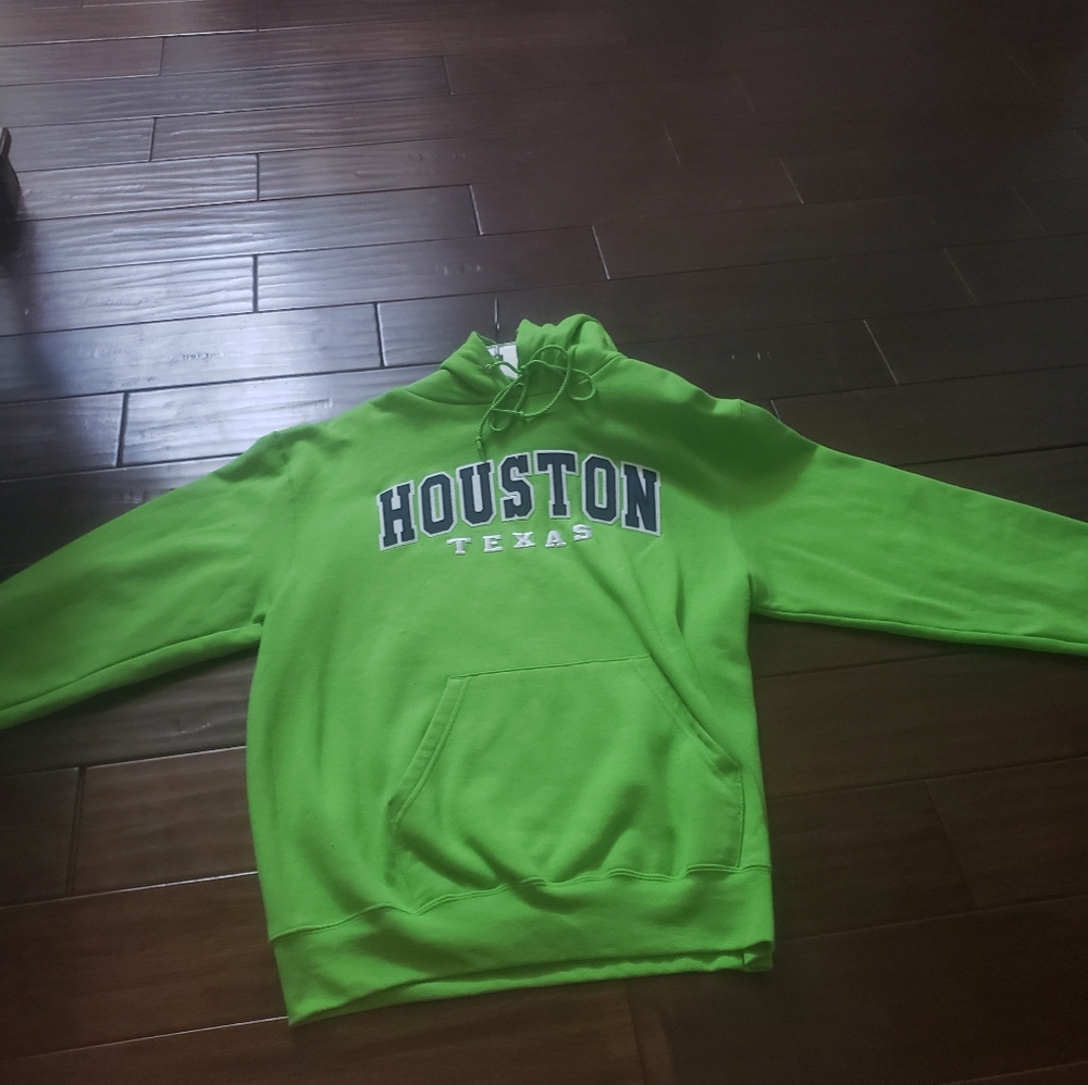 Lime Green & Navy Houston Texas Hoodie